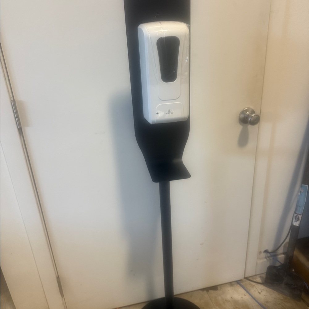 Black and White Motion Detection Hand Sanitizer with Dispenser Stand 2 Pack